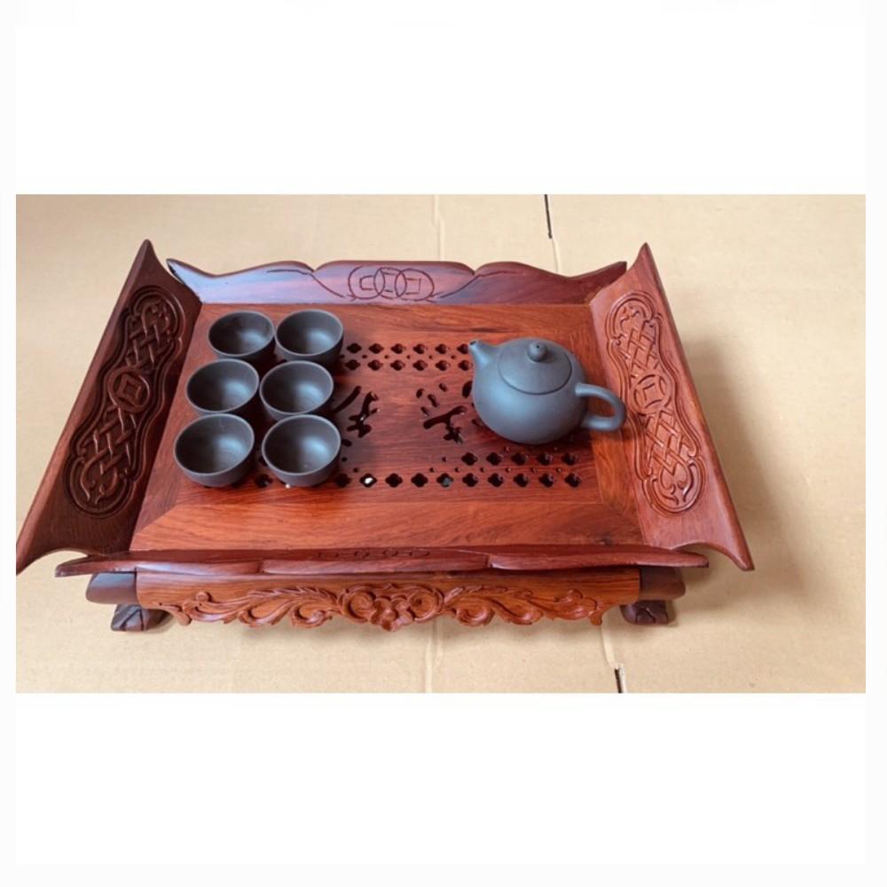 Khay trà thuyền,khay trà cổ điển gỗ hương