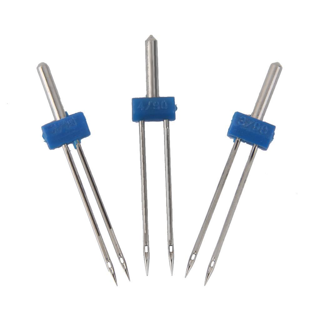 Pack of 3 Double Needles Pins for Domestic Sewing Machine