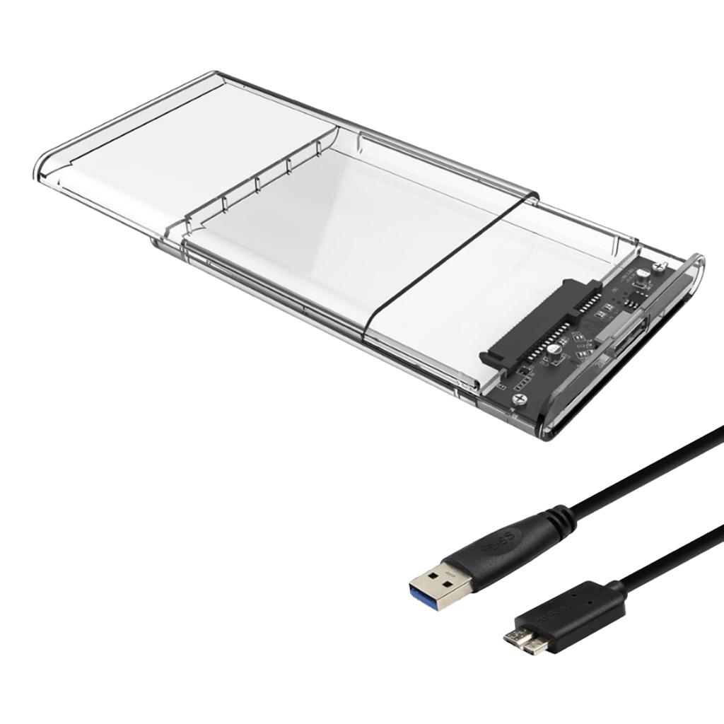 2.5 Inch Sata to Micro B Transparent Hard Disk Box Usb3.0 Mobile Hard Disk Box Usb-c Read Notebook Hard Disk Transparent