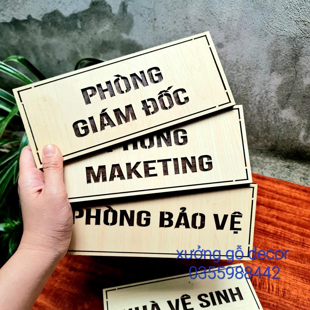 Bảng phòng, bảng số tầng tên văn phòng công ty bằng gỗ cắt laser làm nội dung theo yêu cầu