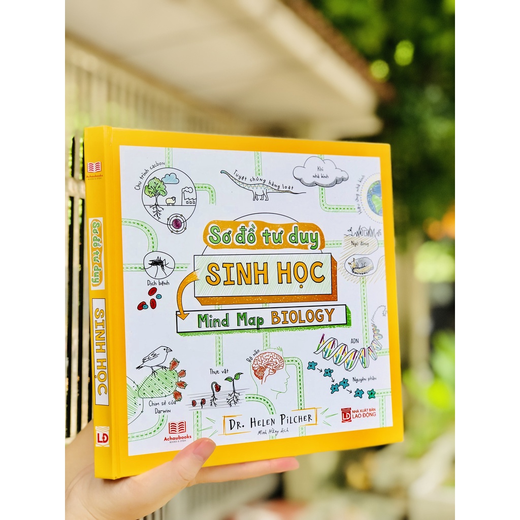 Sách Sinh Học - Sơ Đồ Tư Duy Sinh Học ( Mind Map Biology ) - Tổng Hợp Kiến Thức Sinh Học Cho Học Sinh THCS Và THPT Theo Sơ Đồ - Á Châu Books, BÌa Cứng, In Màu