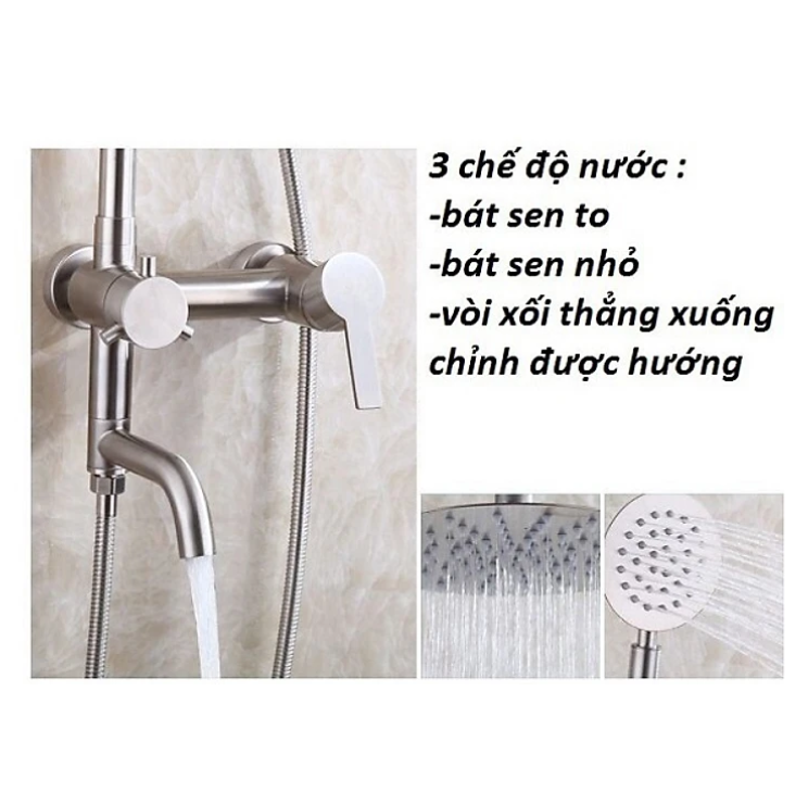 Bộ Sen Cây Tắm Đứng Nóng Lạnh INOX SUS 304 Cao Cấp Đầy Đủ - Hàng Chính Hãng KG