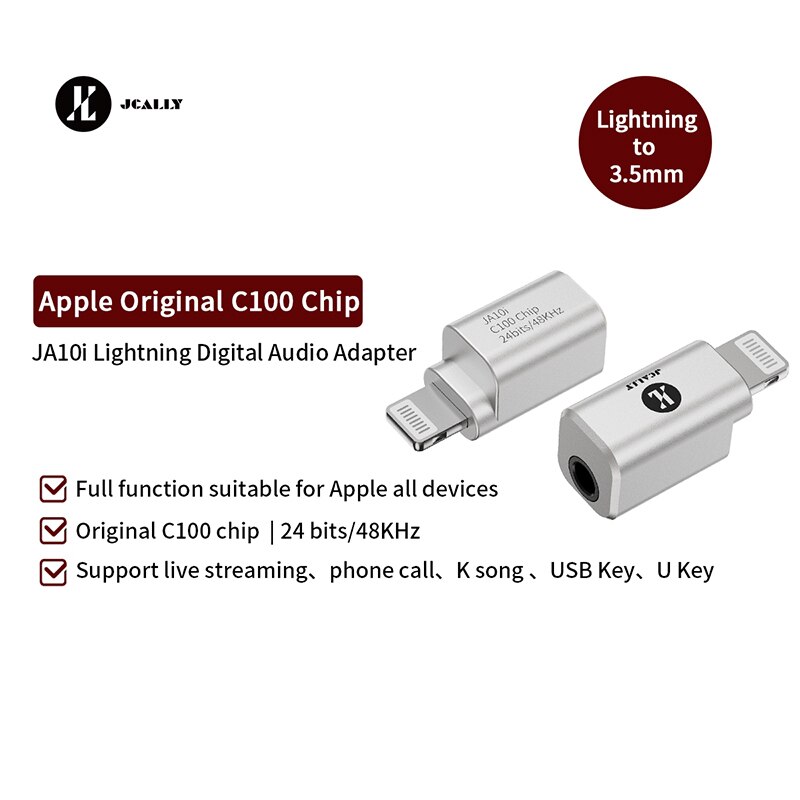 [NC] JCALLY JA10i Bộ giải mã với Chip C100 | Cáp chuyển đổi âm thanh | Dongle Dac Amp | Hàng chính hãng