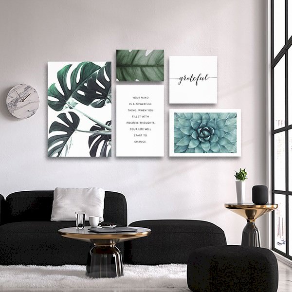 Bộ 5 Tranh Treo Tường "Nét Đẹp Của Lá" - W386