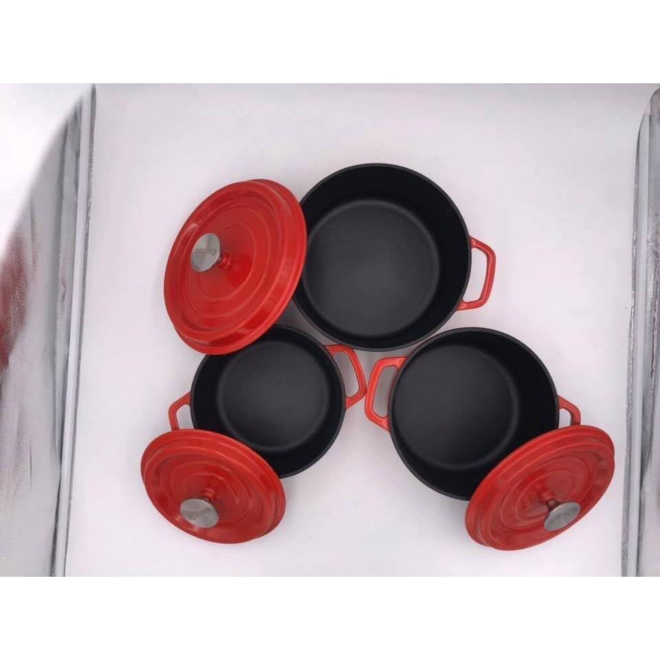 NỒI GANG ĐÚC TRÁNG MEN RAPIDO SIZE 20,22,24CM DÙNG ĐỂ NẤU CƠM/ NỒI GANG SỬ DỤNG CHO MỌI LOẠI BẾP