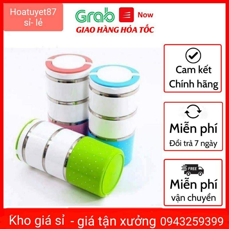 Cặp lồng chấm bi 3 tầng ruột inox siêu bền