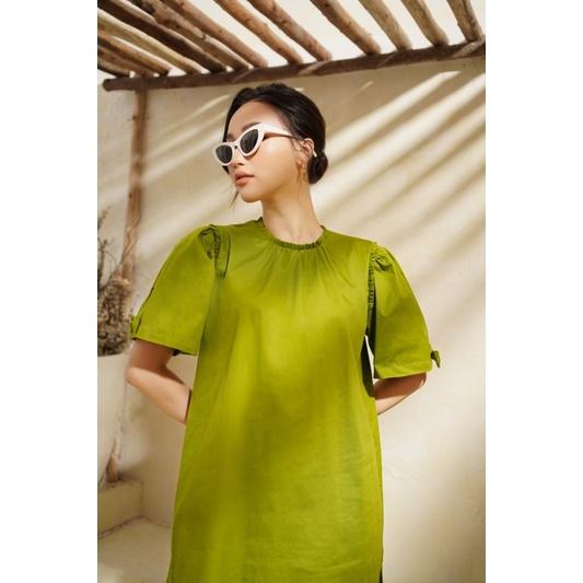 LIIN - Đầm suông nhún cổ tay bồng