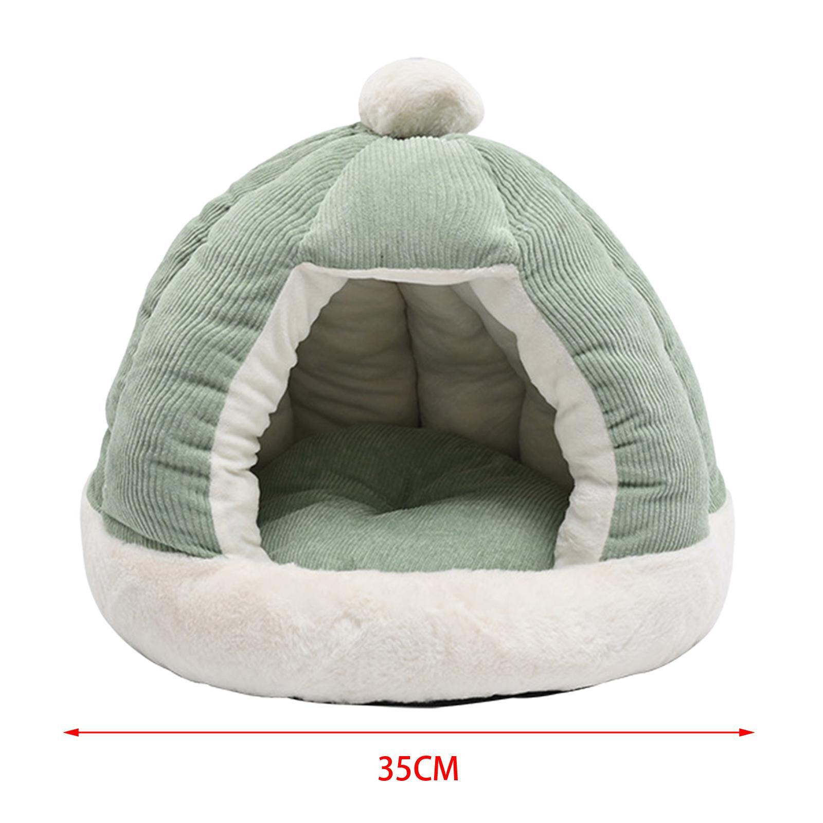 Cute Cat Bed Kitten Cave Kitten House Comfortable Portable Kitty Hut with Cushion Dog Bed Anti Slip Warm Nest Decorative Dog Kennel Pet Bed