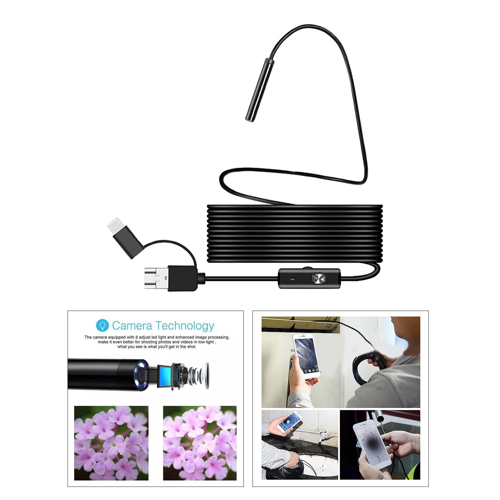 8mm Endoscope Inspection Camera Thin for Android iOS Vehicle