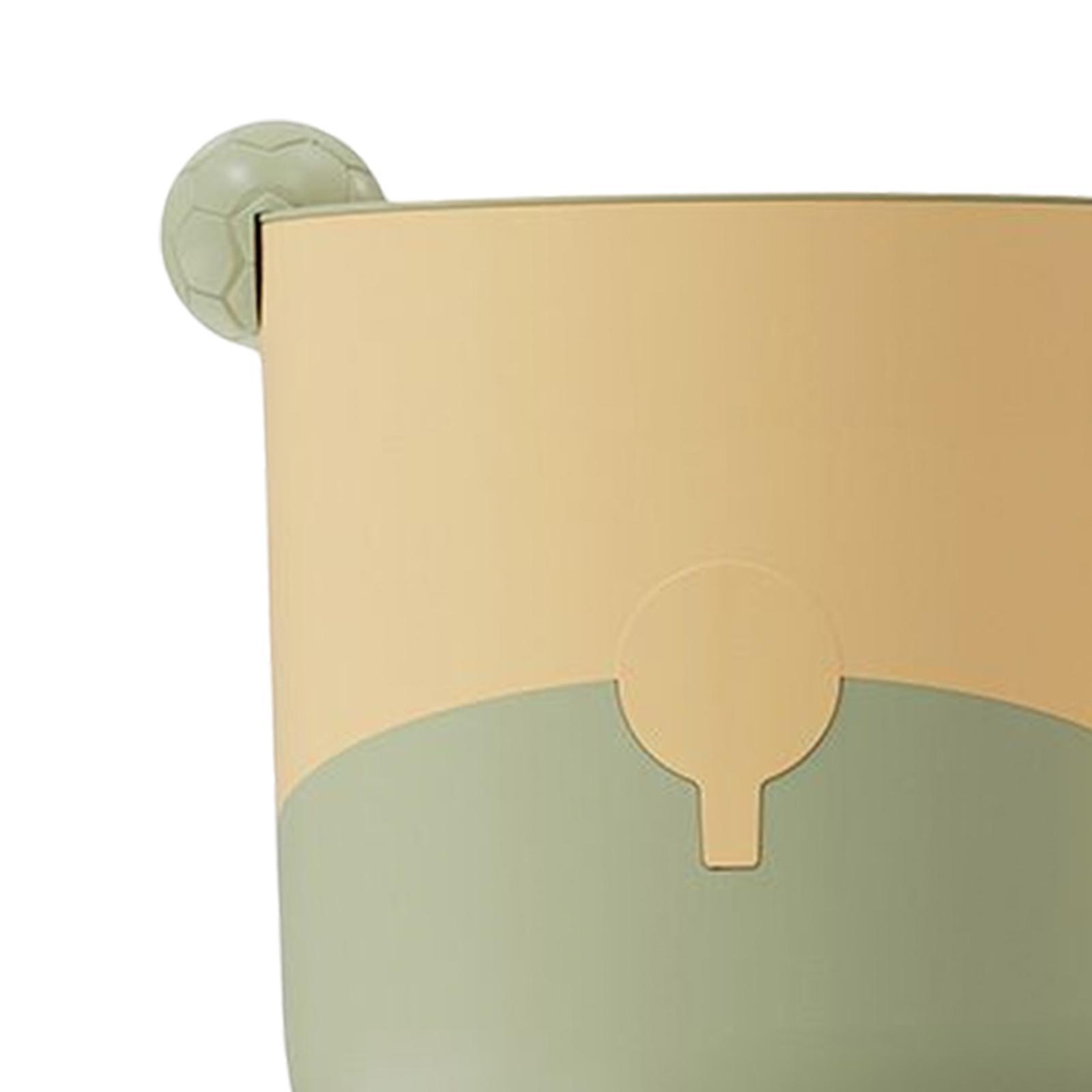 Round Wastebasket Bicolor 8L Garbage Bucket for Cars Patio Bathroom Yellow