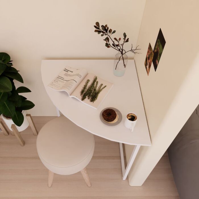 SB Furniture, Looms, Margie-D Table, White, W80XD60XH71.5 cm.