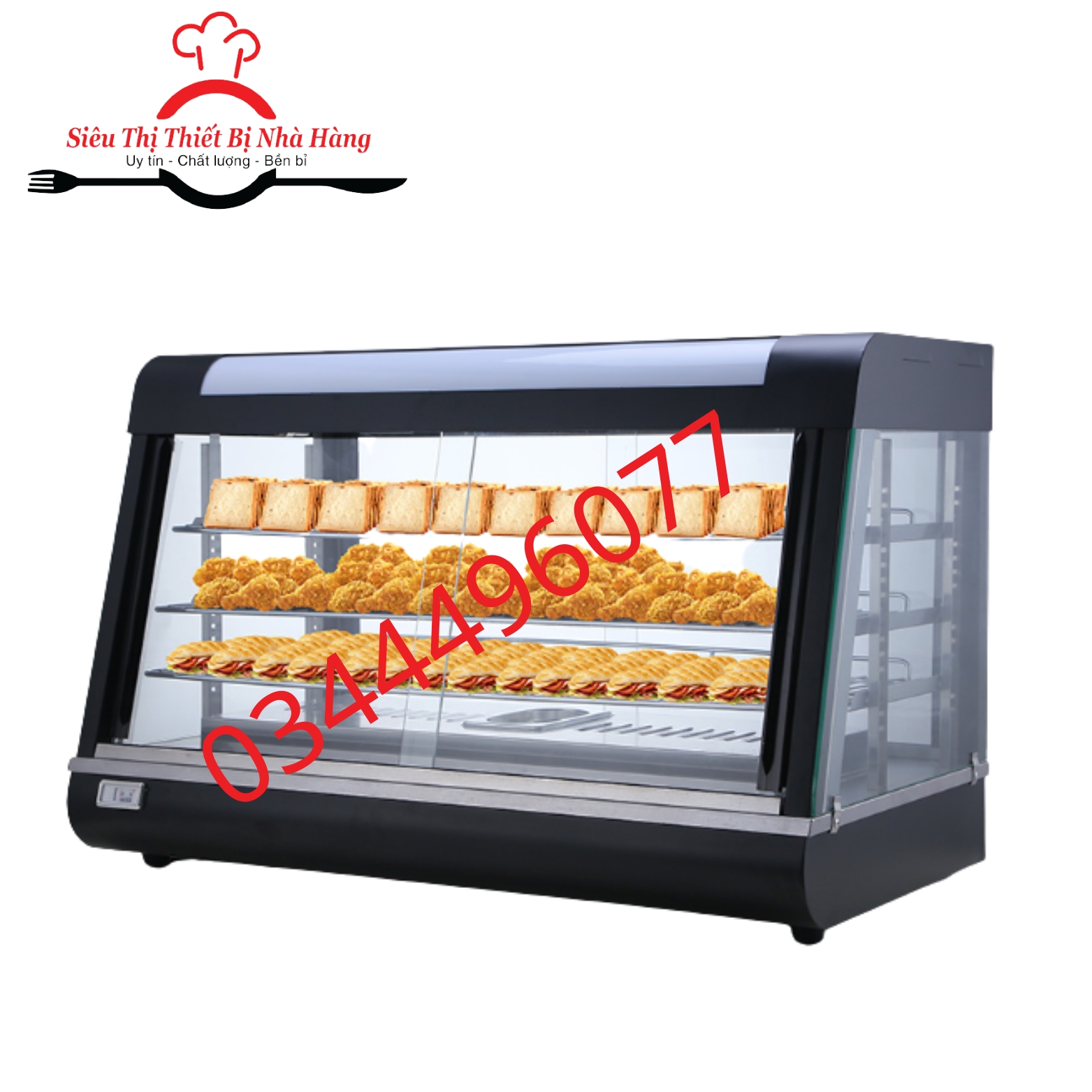Tủ giữ nóng thực phẩm chiên rán kính vuông , tủ giữ nóng gà rán KFC- khoai tây chiên cao cấp .
