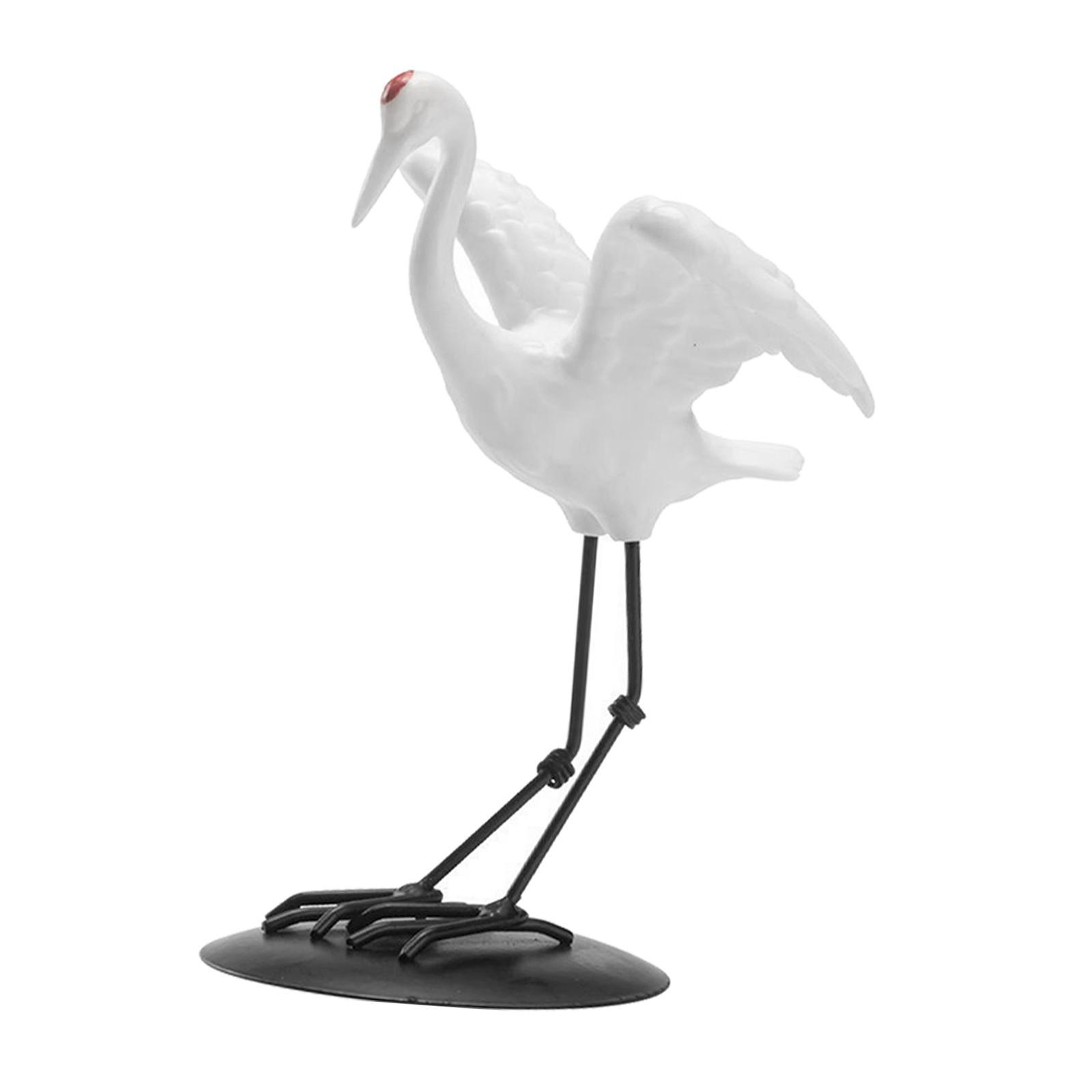 Crane Statue Sculpture Animal Bird Ornament for Bedroom Shelves Living Room Gift