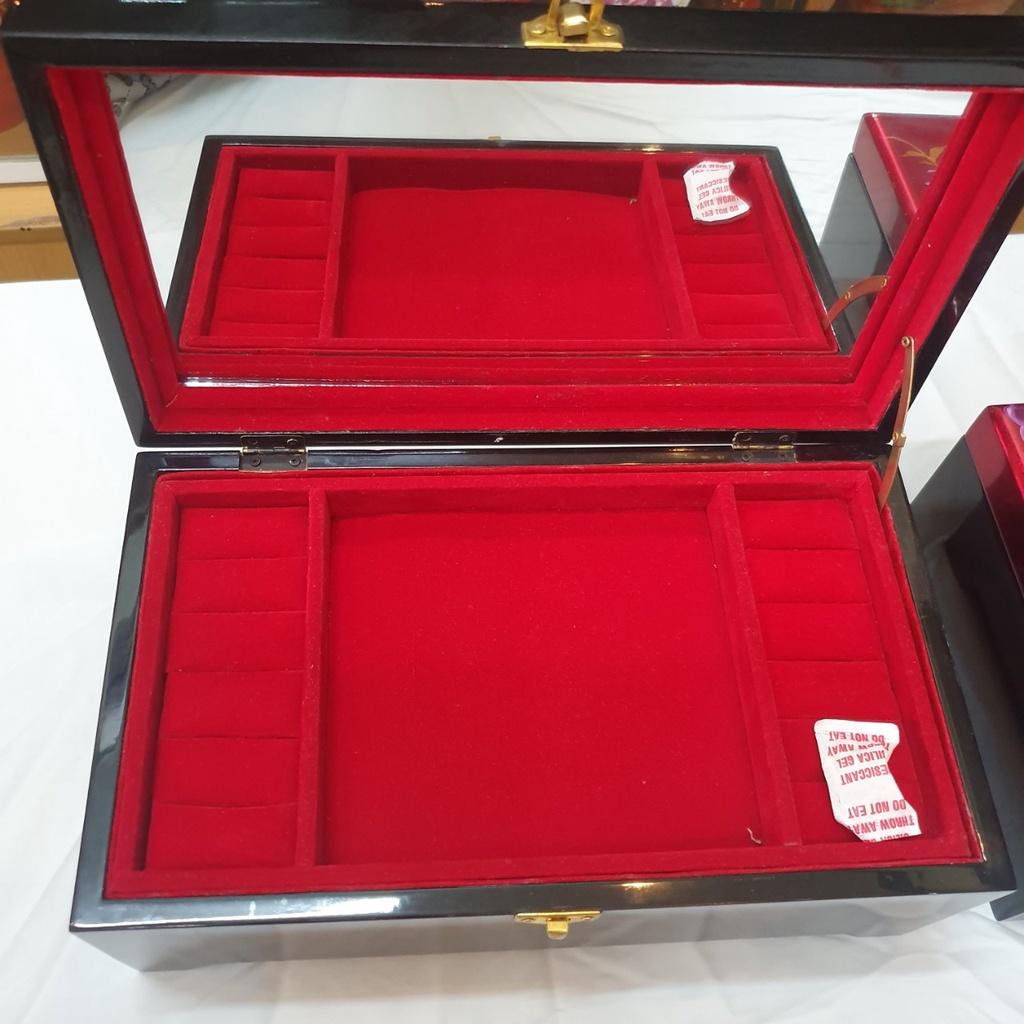 Hộp nữ trang 2 tầng Sơn Mài Cao Cấp Thanh Bình Lê đựng đồ trang sức, vật dụng nhỏ xinh phòng ngủ, trang trí, làm quà tặn