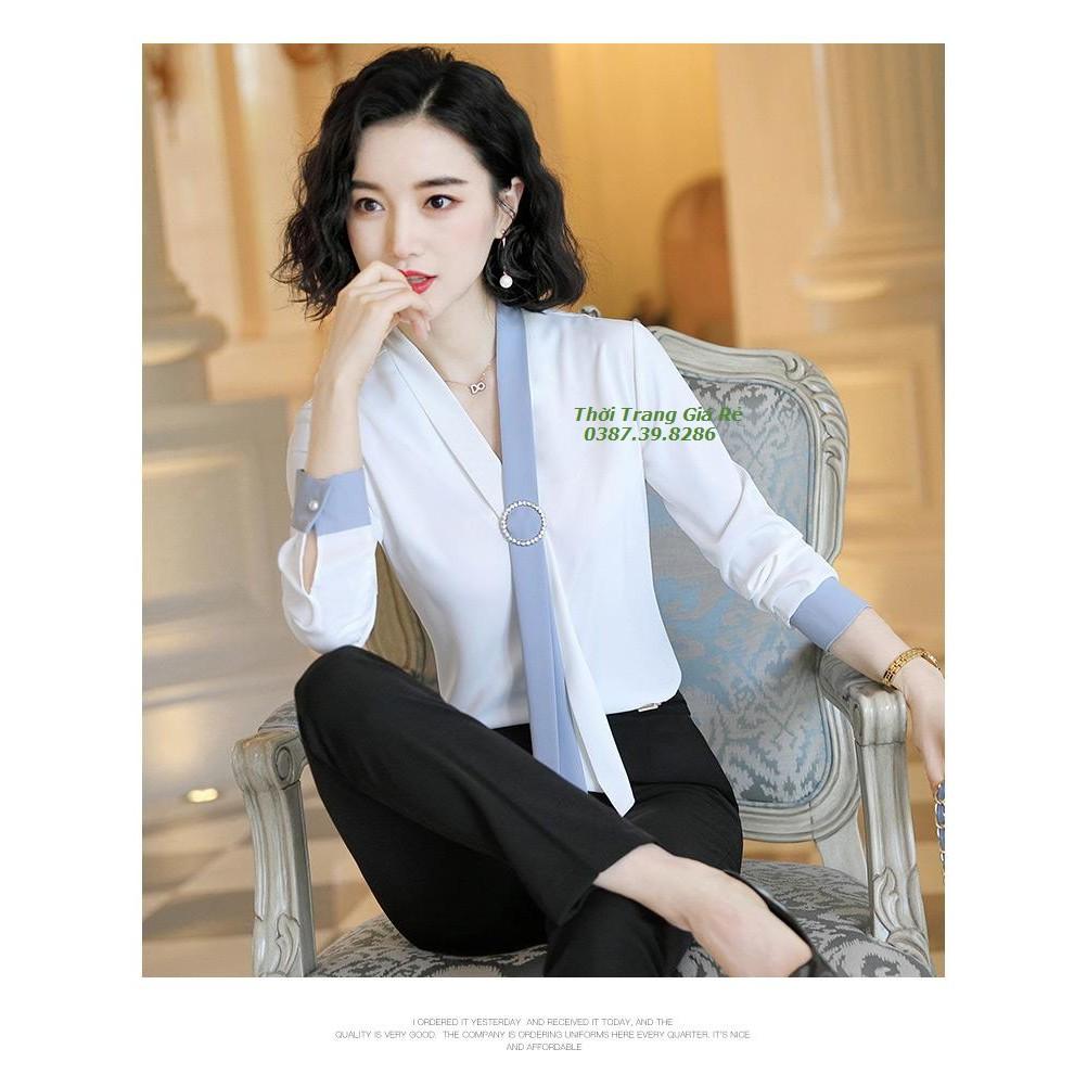 ÁO KIỂU PHỐI MÀU SANG CHẢNH