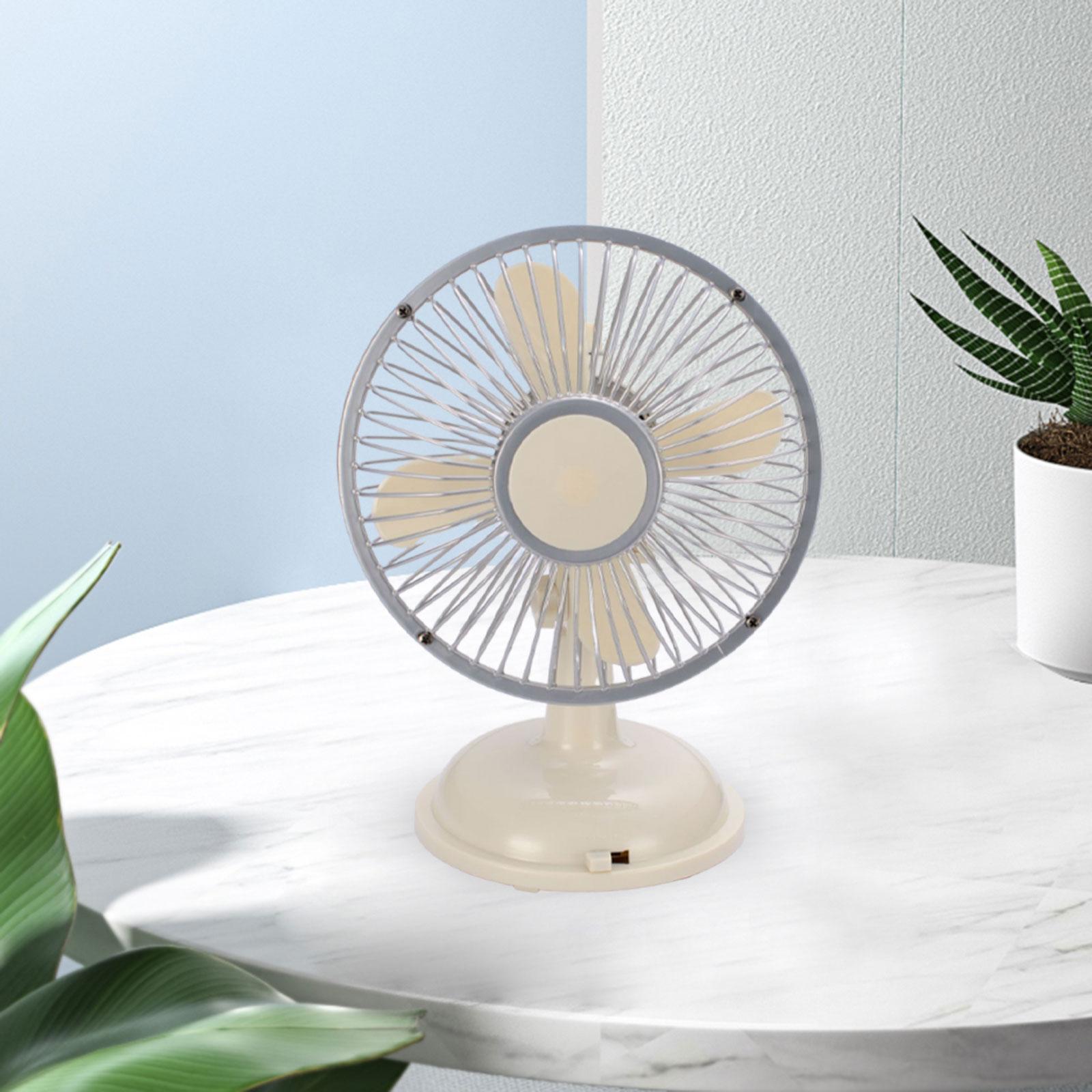 Mini Desk Fan Shaking Head Fans 2 Speeds Indoor Quiet Compact Small Cooling Fan Personal Portable Fan for Outdoor Home Desktop Office Camping