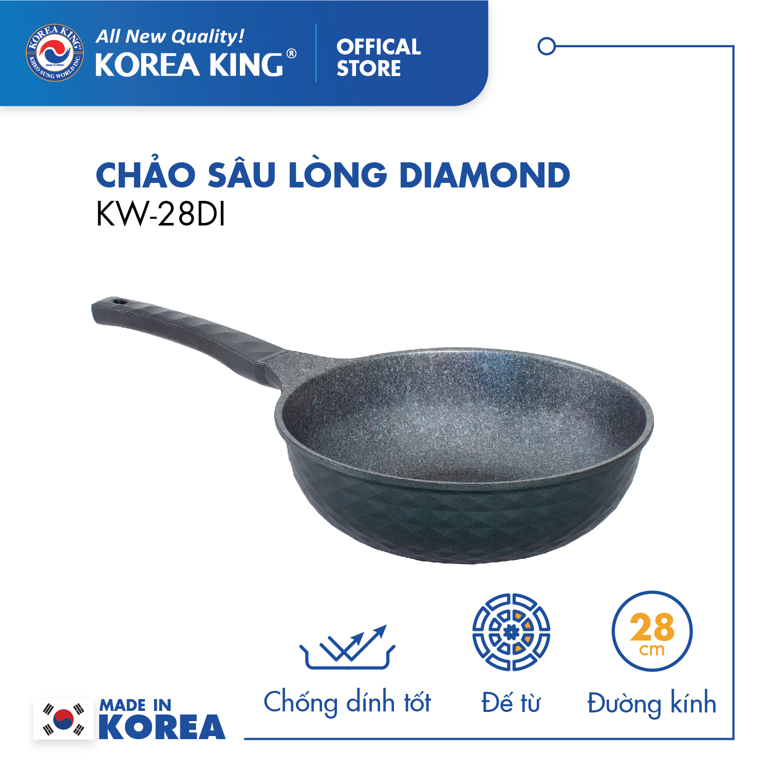 Chảo sâu Diamond Korea King size 28cm KW-28DI