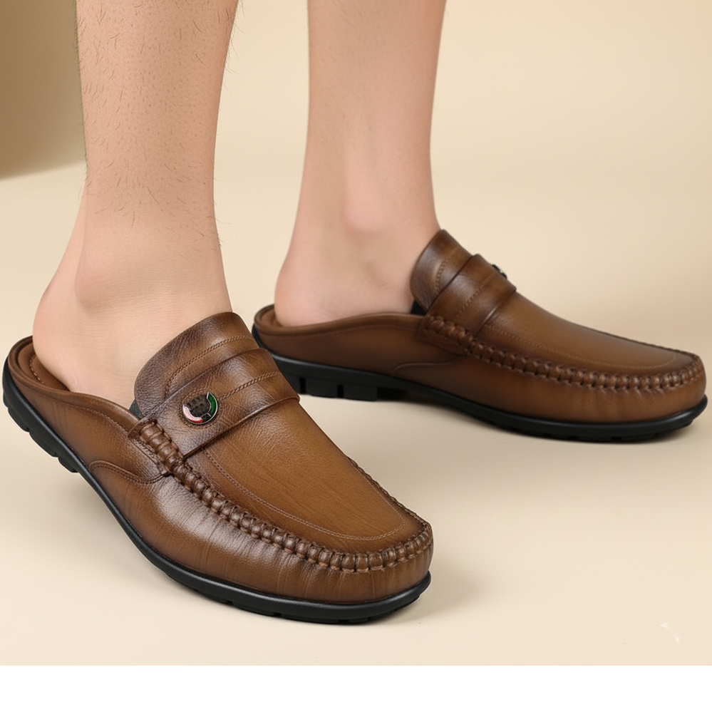 Giày Sục Nam HA NAM Da Bò Thật Cao Cấp GSB2080