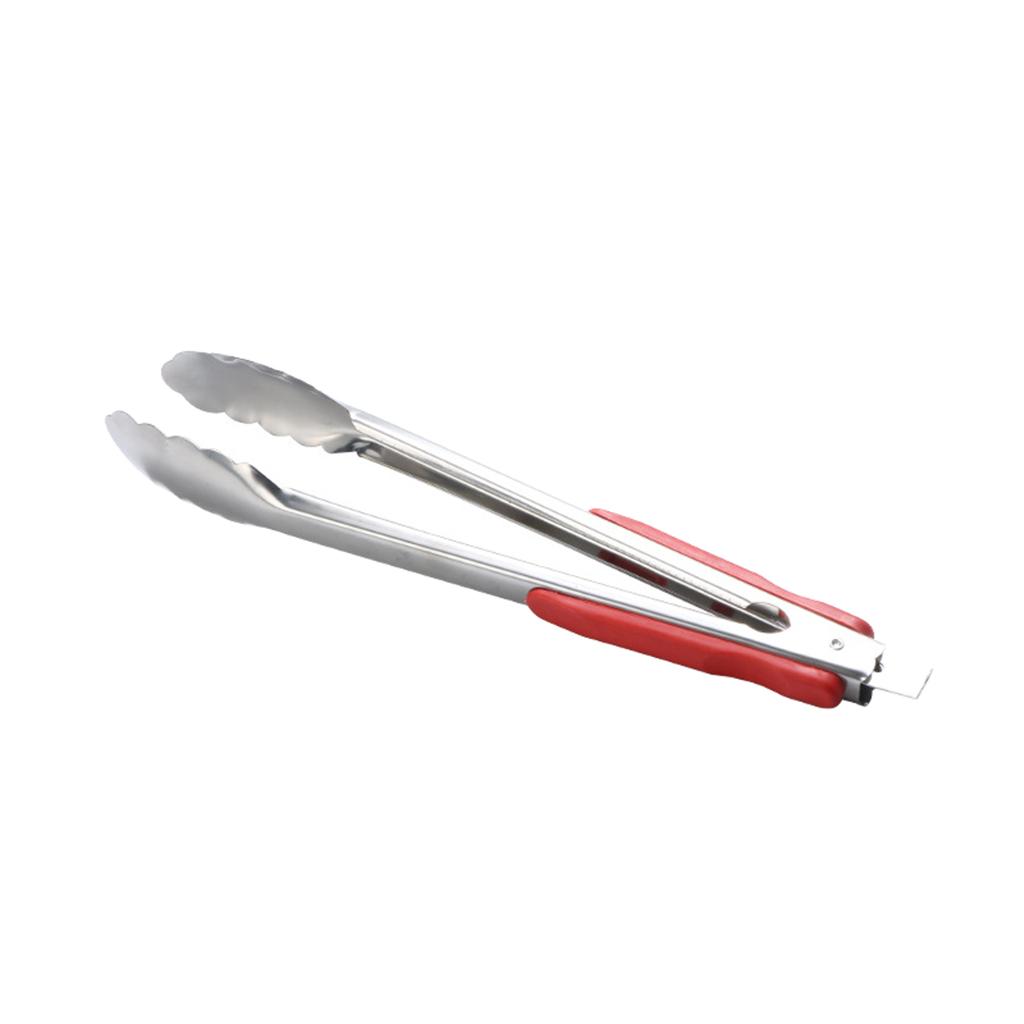 Stainless Steel Kitchen Tongs Locking Clip Metal Food Tongs Soft Grip Serving Tongs for BBQ Grilling Barbeque Parties Cooking Utensil