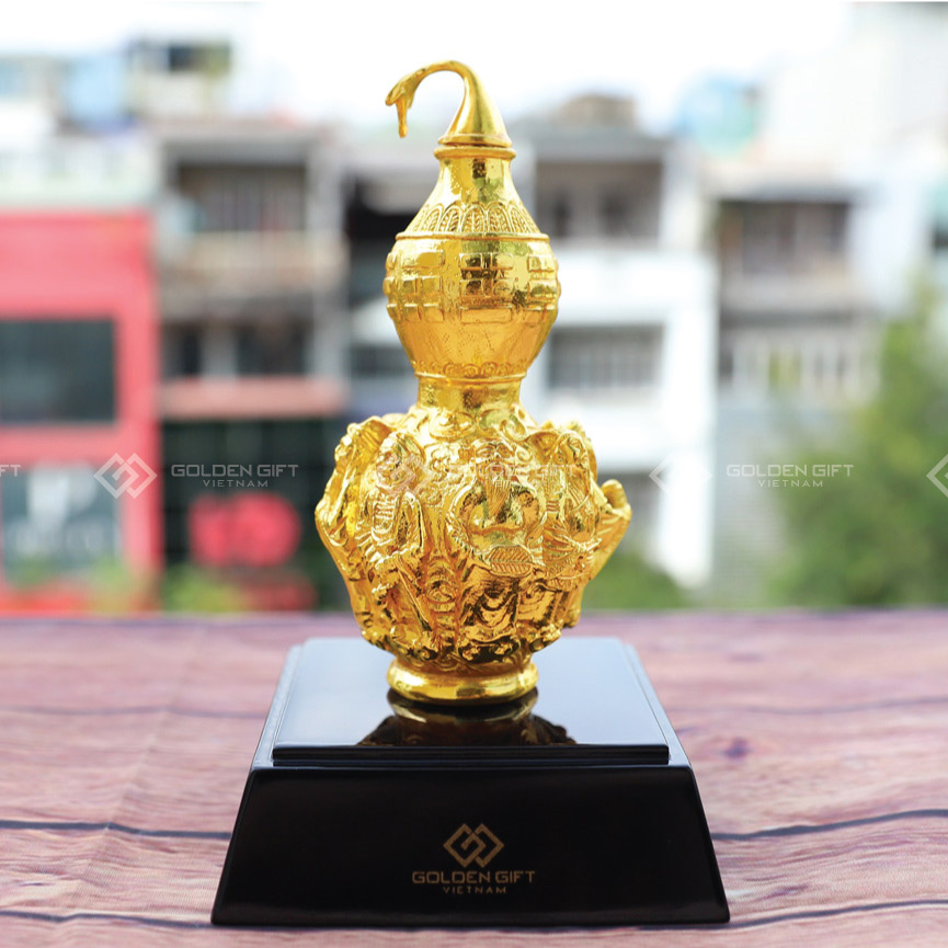 Hồ Lô Bát Tiên phong thuỷ mạ vàng