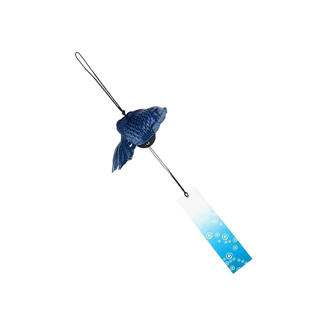 Nhật Bản Cá Vàng Furin Windchime Đúc Đền Vườn Trang Trí Nhà Màu Xanh