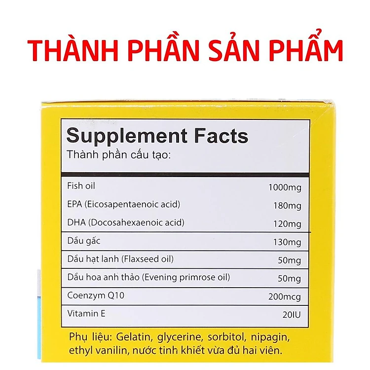 Viên dầu cá Omega 3.6.9 1000mg - Hỗ trợ ngăn ngừa mắc các bệnh về tim mạch