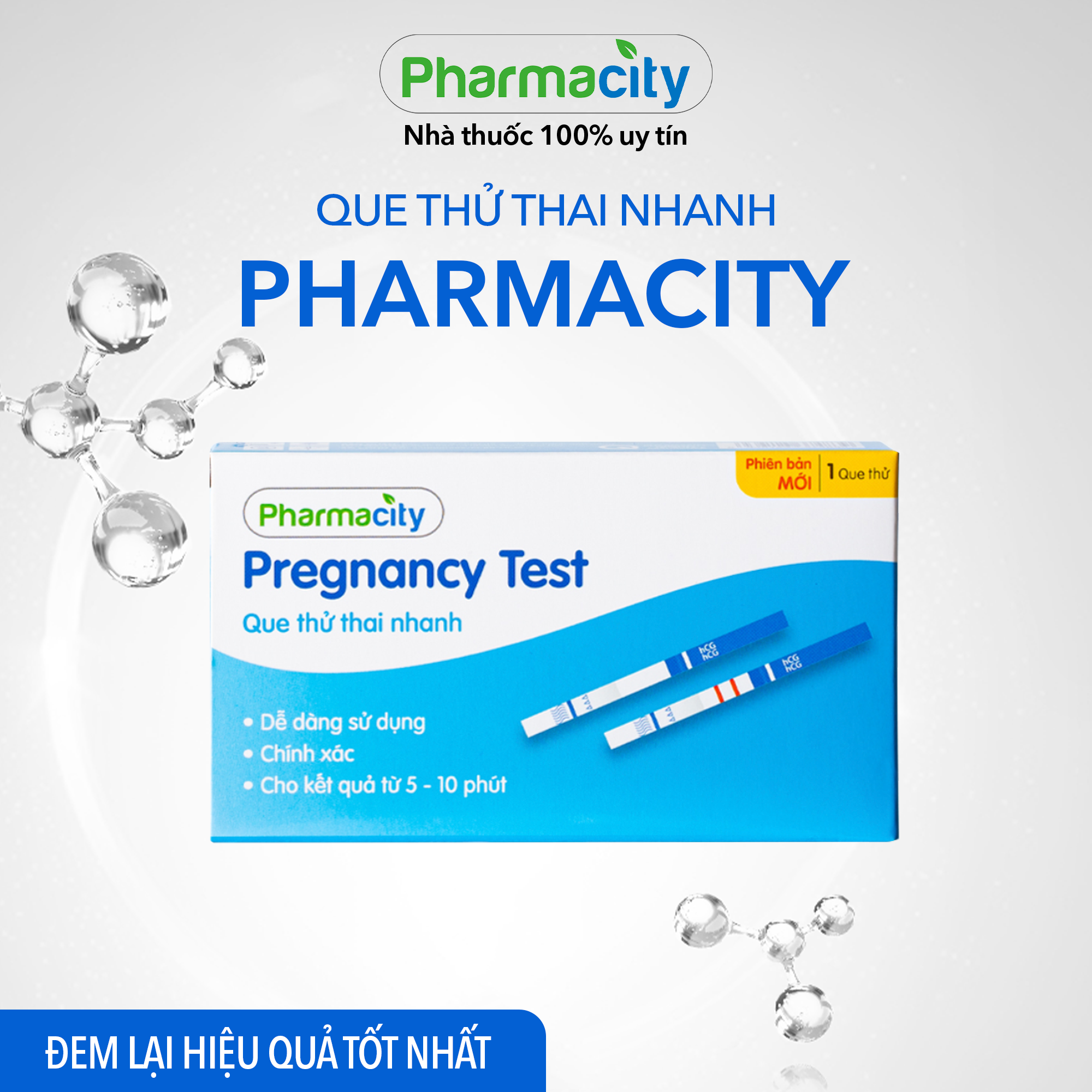 Que thử thai nhanh Pharmacity (Hộp 1 cái) - New