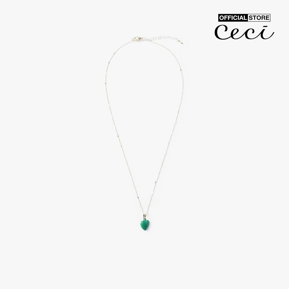 CECI - Dây chuyền nữ dạng chuỗi xích nhỏ phối mặt trái tim CC4-01000267-12