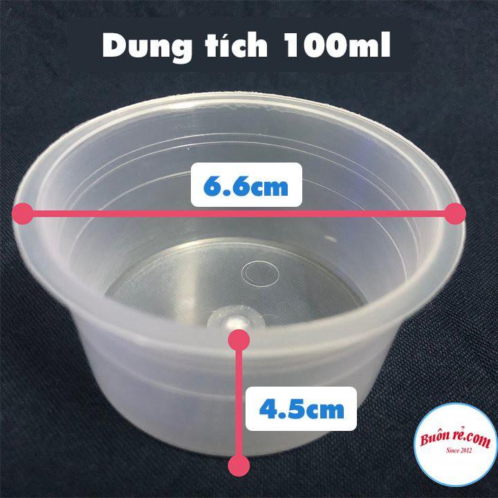 Sỉ 50 Hộp nhựa làm caramen hình tròn có nắp size lớn Việt Nhật, Hộp làm bánh flan, sữa chua, thạch -Br 01279