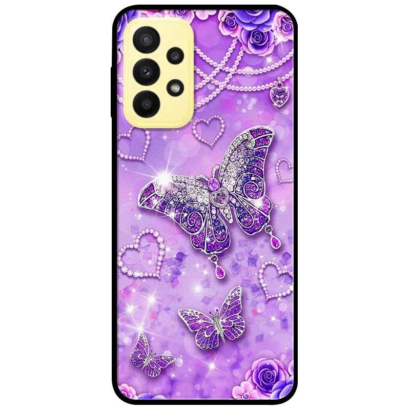 Ốp lưng dành cho Samsung A13 4G mẫu Bướm Hoa Xanh