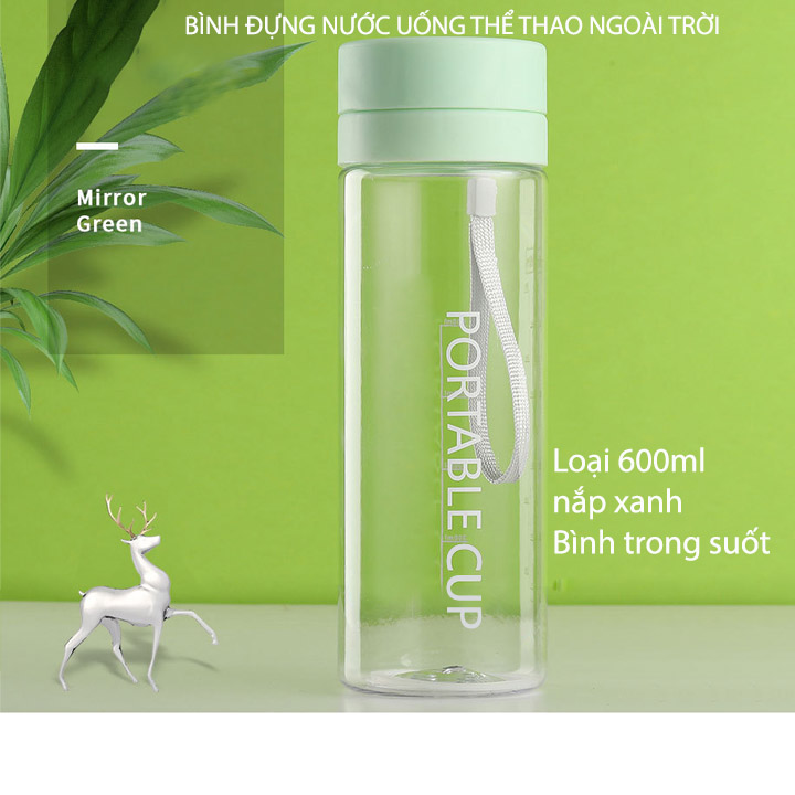 Bình đựng nước uống thể thao, dã ngoại đa năng, dung tích lớn 600-800ml, bằng nhựa PC