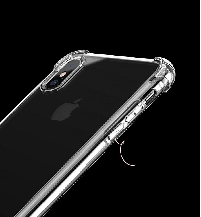 Ốp lưng silicon dẻo trong suốt chống sốc dành cho iPhone X