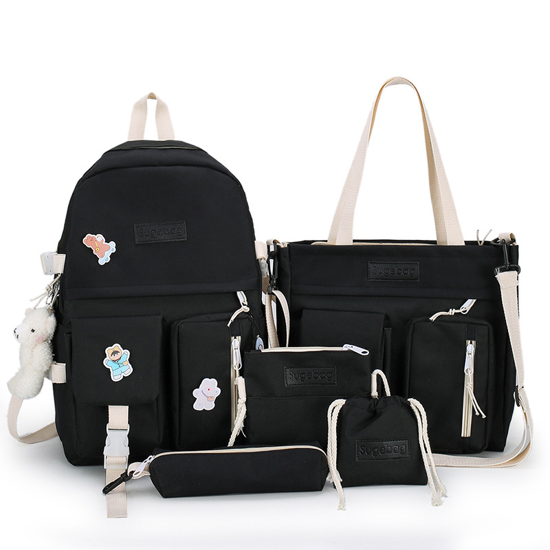 Combo set 5 món balo nữ balo cấp 1 balo cấp 2 balo cấp 3 siêu đẹp đáng yêu SUGEBAG mã 372