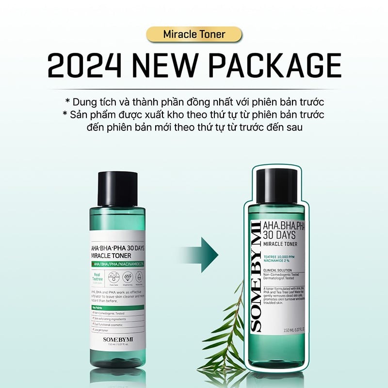 Combo Toner + Kem ngăn ngừa mụn Some By Mi AHA-BHA-PHA 30 Days Miracle Toner Cream