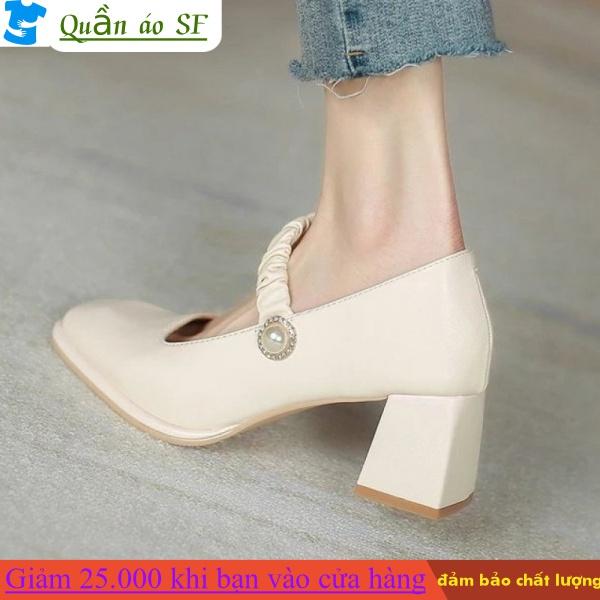 Giày cao gót mũi vuông thời trang xinh xắn cho nữ