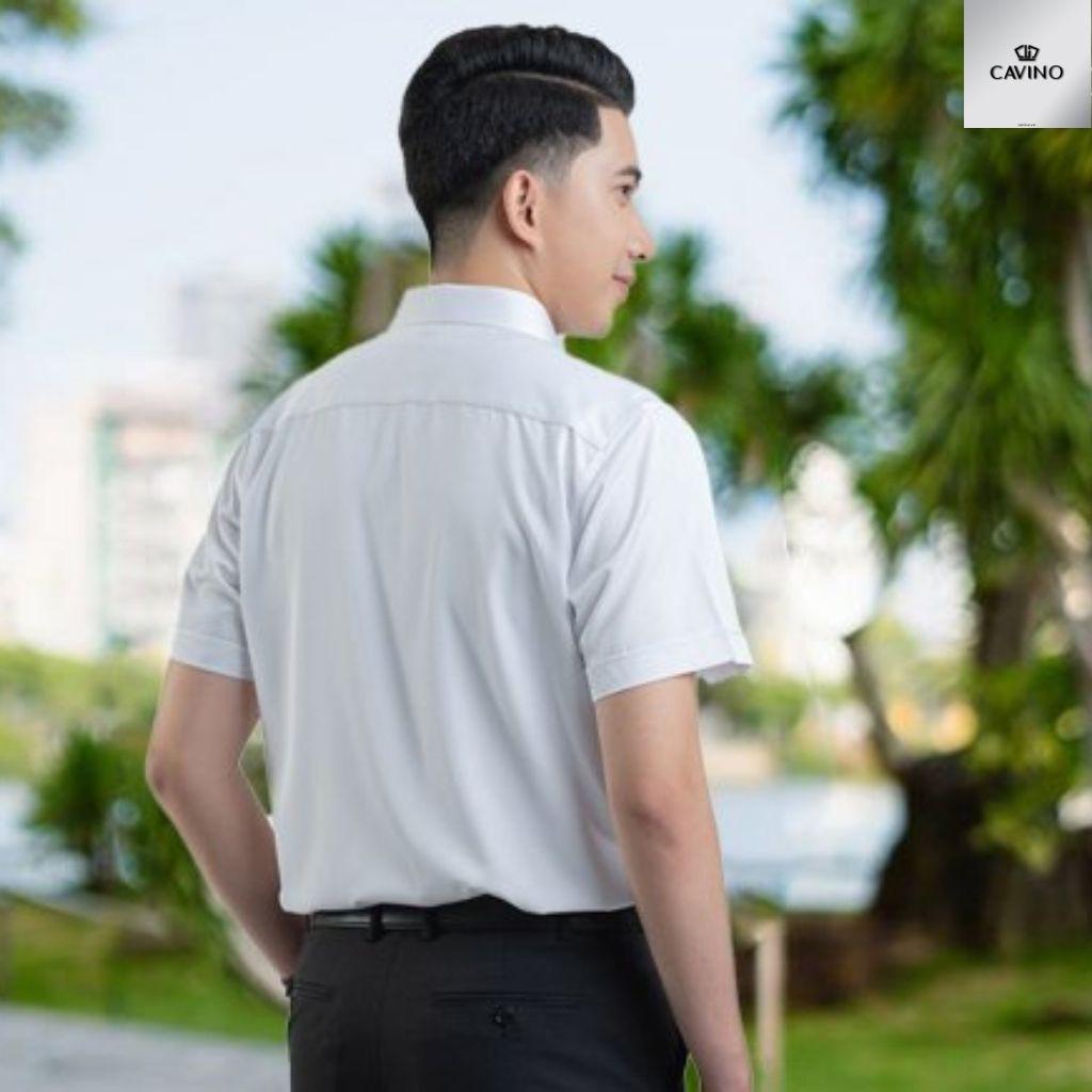 SALE Áo sơ mi nam trắng cao cấp, vải bambo thấm hút mồ hôi, chống nhăn chống nhàu SMC911 CAVINO