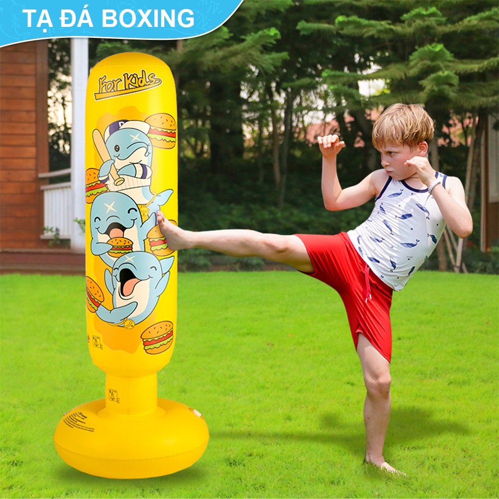 Bao cát boxing tập võ đấm bốc bằng hơi rèn phản xạ cho bé tặng kèm bơm, quà tặng sinh nhật cho bé