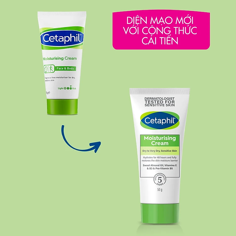 Kem dưỡng ẩm Cetaphil Moisturizing Cream 50g thích hợp cho các loại da khô và da nhạy cảm