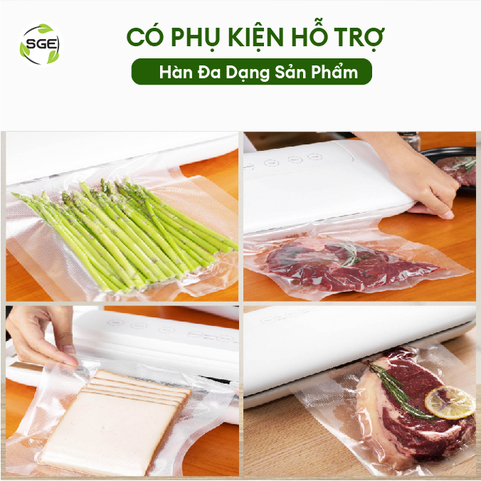 Máy Hút Chân Không Đa Năng Vacuum Sealer VC77-G2. Máy Còn Có Chức Năng Ủ Rượu Và Ướp Thịt Nhanh Chóng, Rất Thích Hợp Cho Người Nội Trợ. Hàng Chính Hãng SGE Thái Lan