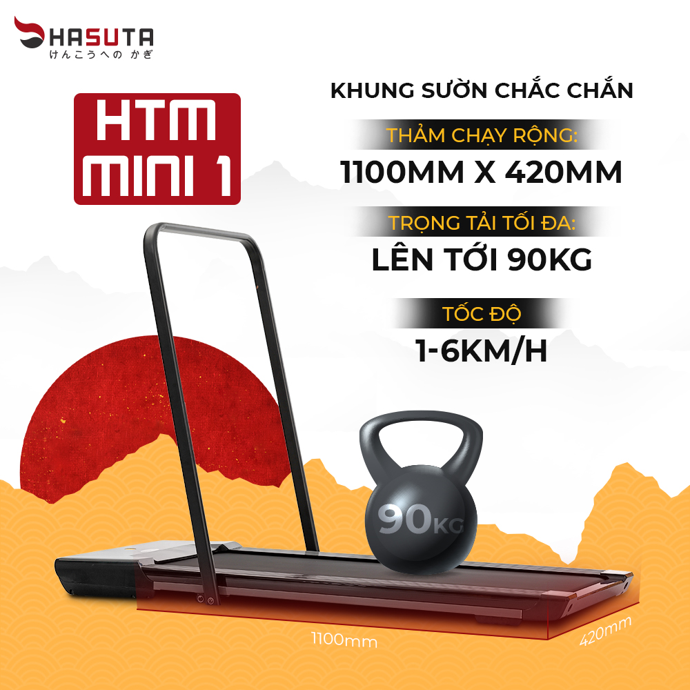 Máy Chạy Bộ Gấp Gọn Nhật Bản Tại Nhà Gấp Gọn HASUTA MINI-I Tăng Cơ Giảm Cân Rèn Sức Khỏe - Hàng Chính Hãng