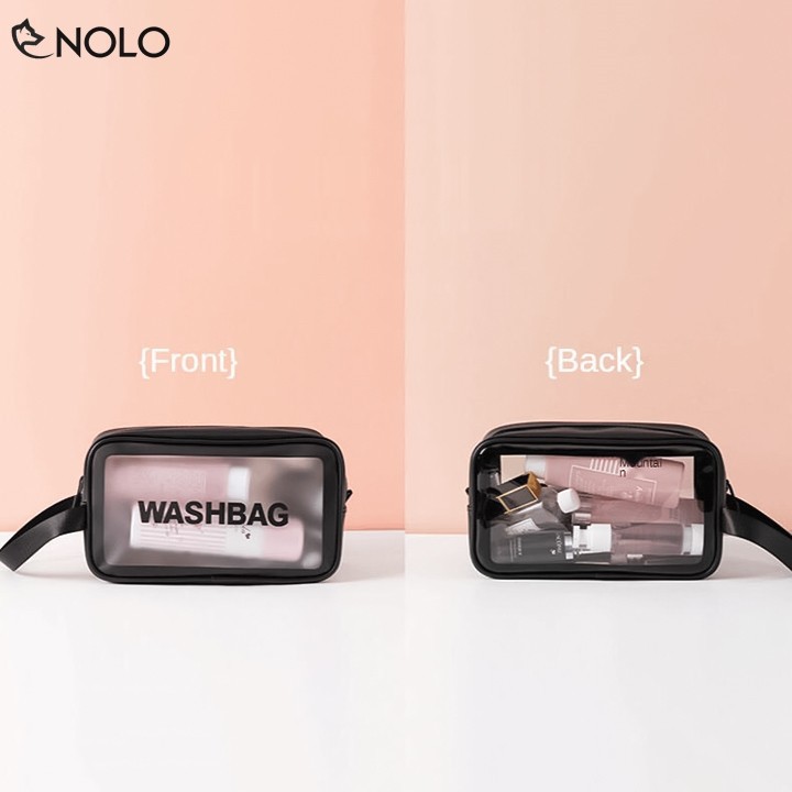 Túi Đựng Mỹ Phẩm Vật Dụng Du Lịch Washbag Cỡ Trung Kích Thước 26x10x15cm Chất Liệu PU TPU Chống Thấm