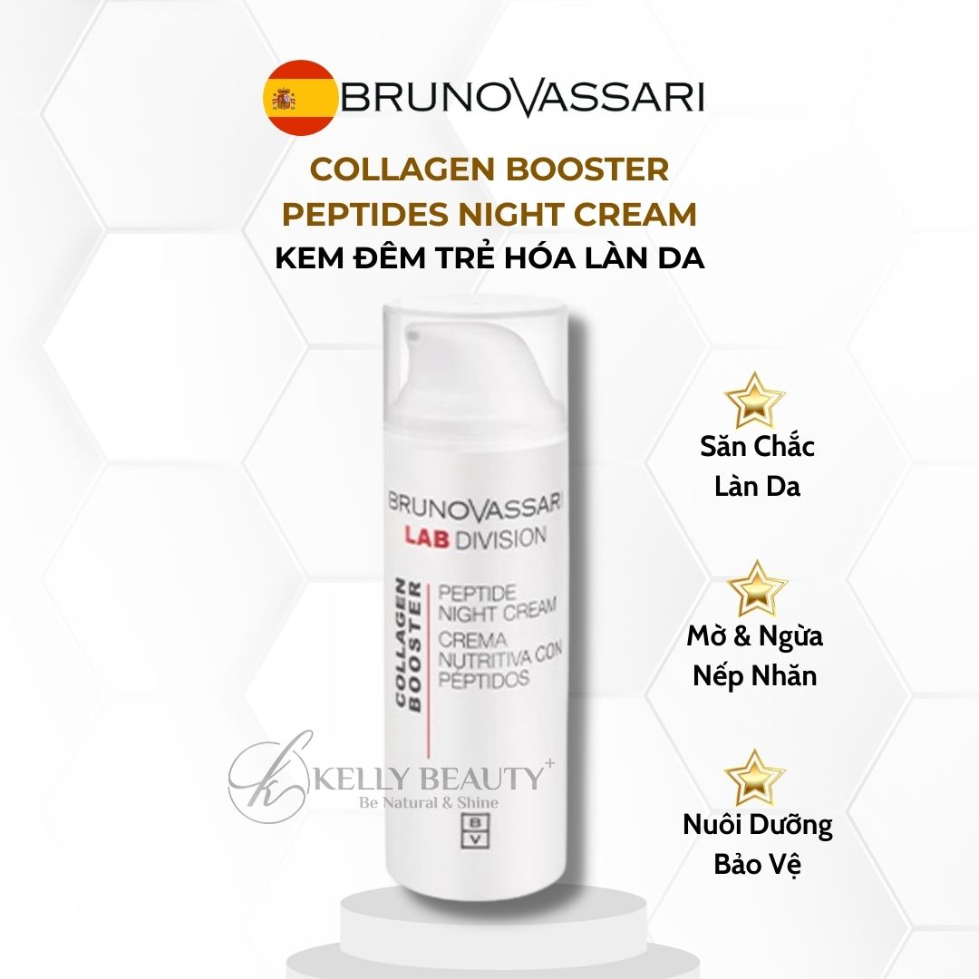 Kem Đêm Trẻ Hóa Da Collagen Booster Peptide Night Cream - Bruno Vassari | Kelly Beauty