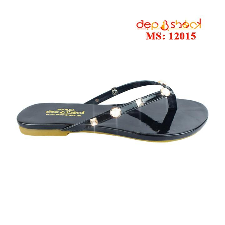 Dép nữ xỏ ngón đính hột thời trang big size MS 12015