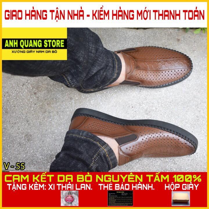 Giày da nam cao cấp chất da bò nguyên tấm mềm mại bảo hành 1 năm Gh20