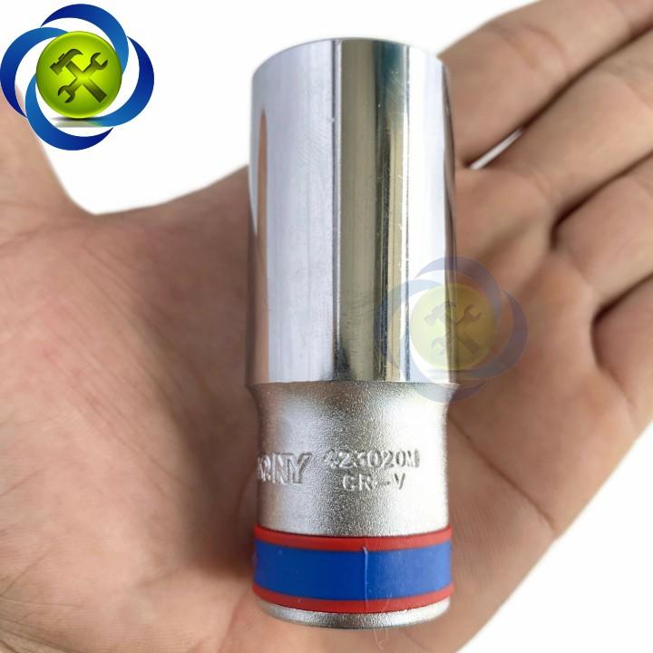 Tuýp 20mm 1/2 Kingtony 423020M loại dài 12 cạnh màu trắng