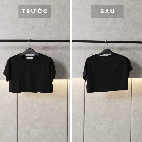  Áo thun CROPTOP nữ cổ tim, trơn thời trang