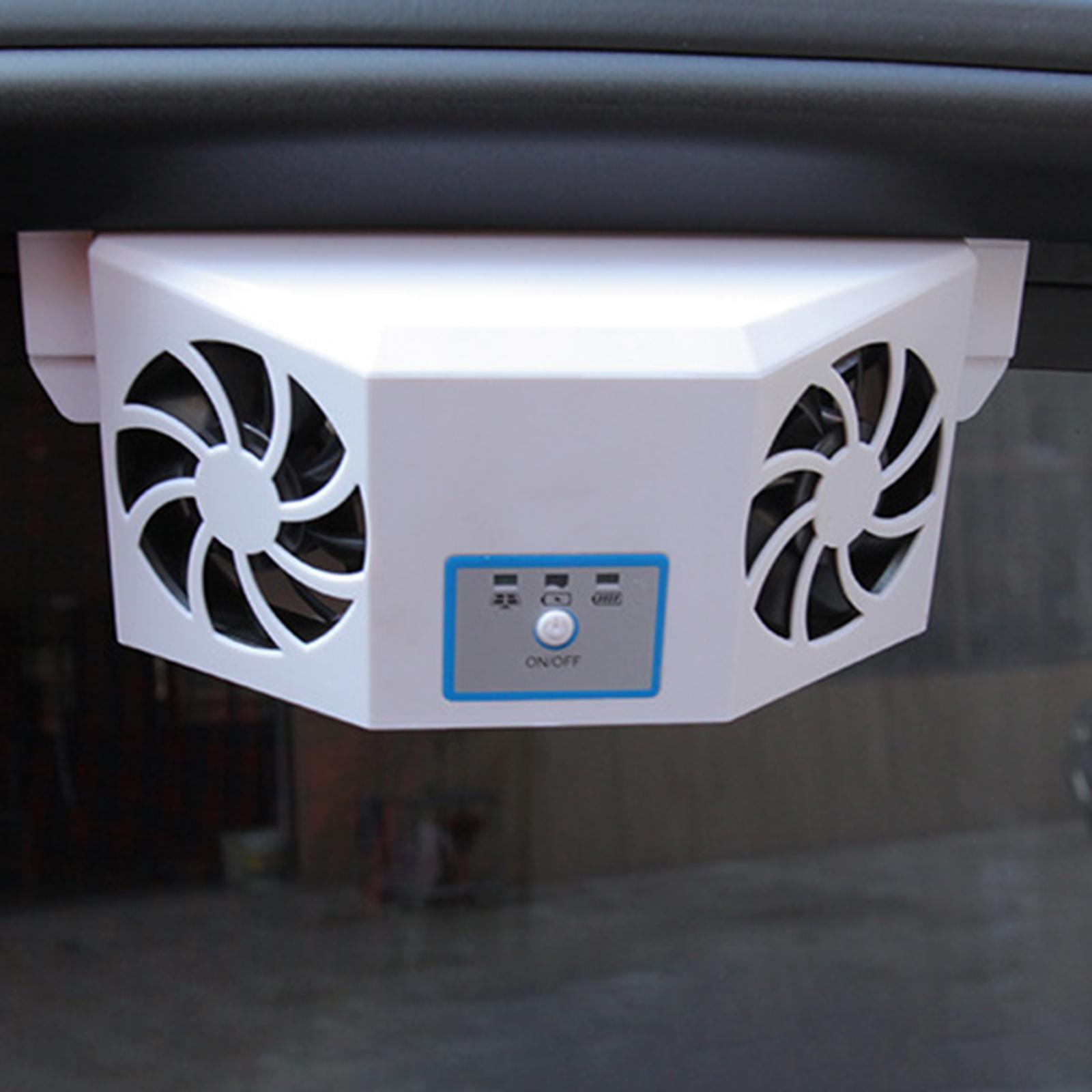 Car Exhaust Fan Solar/USB Dual Charging Auto Air Vent Cooling Fan