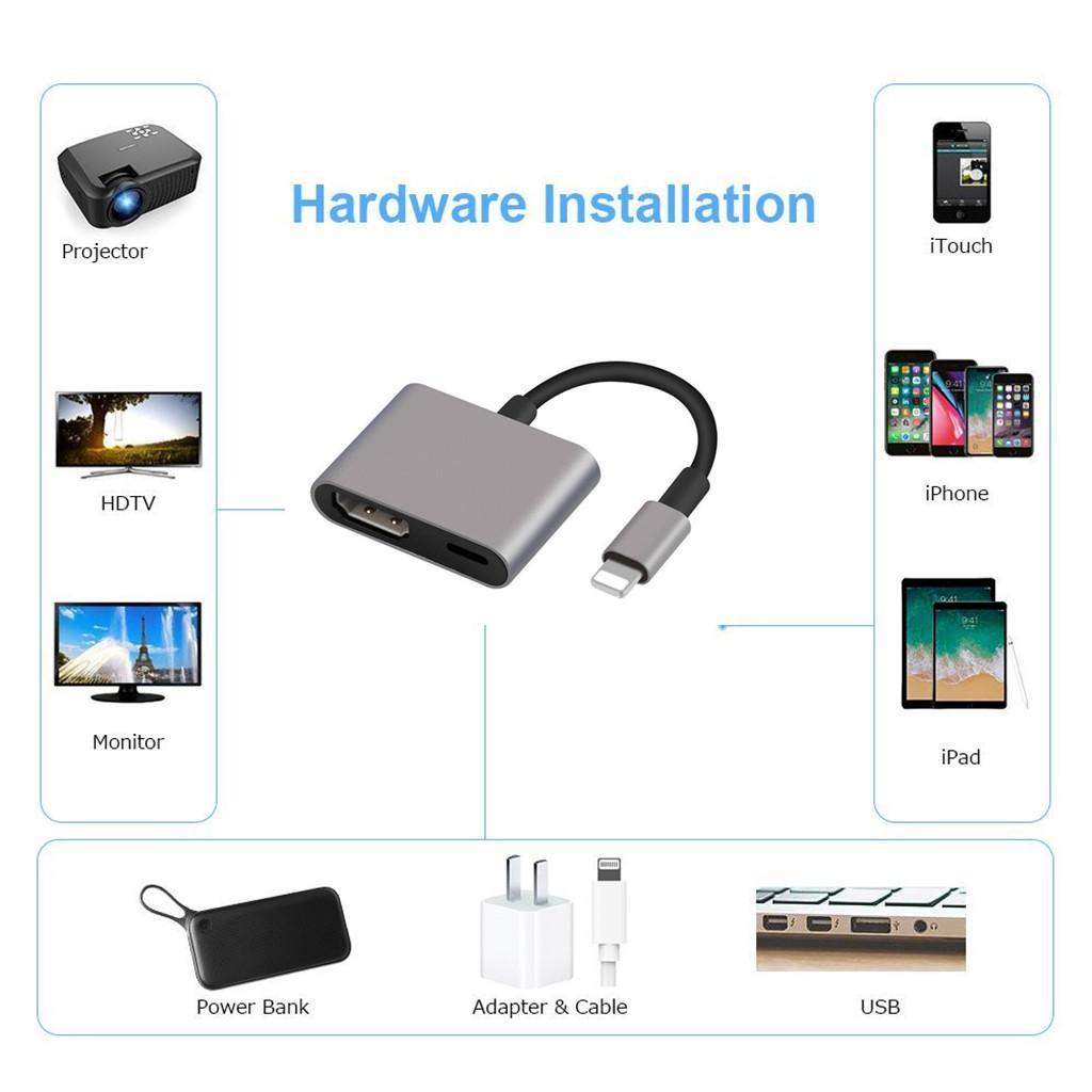 Digital AV TV HDMI Cable Adapter Connector For iPad iPhone 6 7 7P 8 X