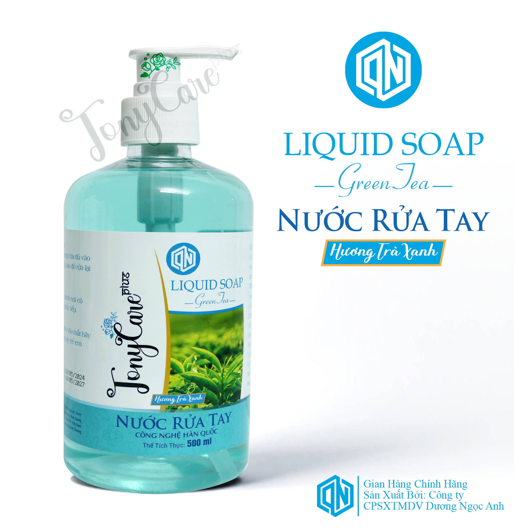 Nước rửa tay Tonycare 500ml Hương Trà Xanh – Diệt khuẩn, dịu nhẹ, hương thanh mát – Chính hãng Tonycare