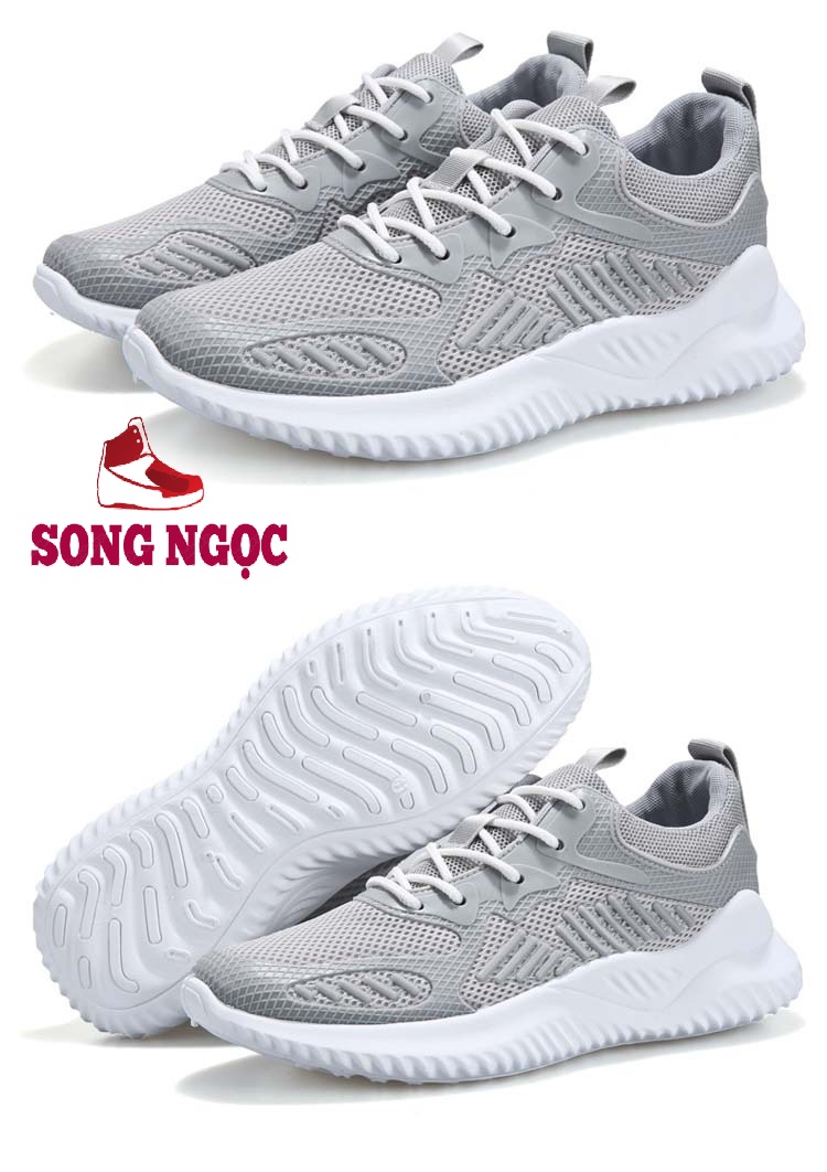Giày Thể Thao Nam SSN24 mầu ghi sáng chất liệu thoáng khí khử mùi hôi chân,đi chơi,tập gym thể thao